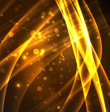 Enerji hatları, karanlıkta parlayan dalgalar vektör arka plan