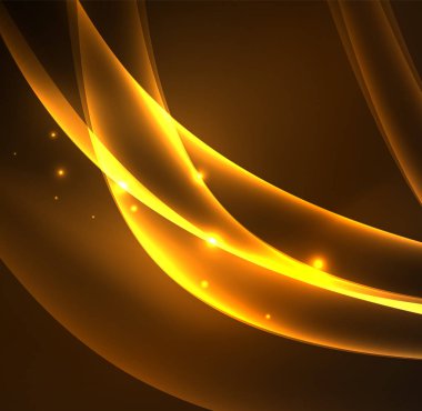 Enerji hatları, karanlıkta parlayan dalgalar vektör arka plan