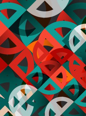 Kağıt daire kesim, mozaik mix geometrik desen tasarım