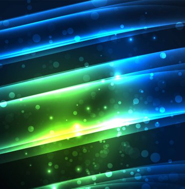 Enerji hatları, karanlıkta parlayan dalgalar vektör arka plan