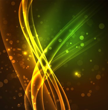 Enerji hatları, karanlıkta parlayan dalgalar vektör arka plan