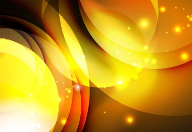 Dijital illüstrasyon, parlayan dalgalar ve daireler