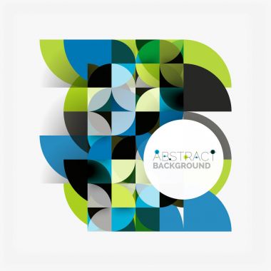 Kağıt daire kesim, mozaik mix geometrik desen tasarım