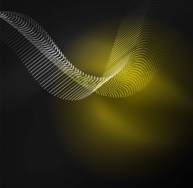 parlayan parçacıkların 3D ışıklı dalga