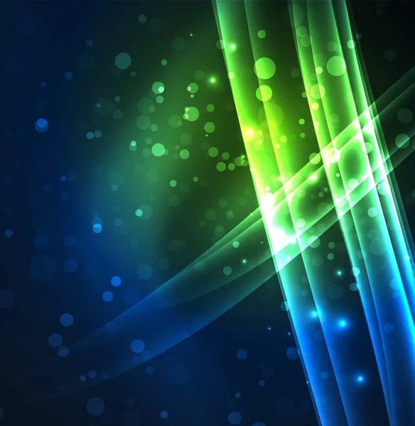 Enerji hatları, karanlıkta parlayan dalgalar vektör arka plan