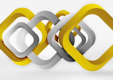 Işık geometrik şekiller kareler gri 3d uzay