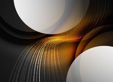 Parçacıklar koyu renk arka plan üzerinde oluşturulan parlayan dalga