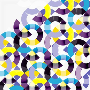 Modern geometrik desen tasarım gri arka plan üzerinde renkli halkalar