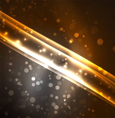 Enerji hatları, karanlıkta parlayan dalgalar vektör arka plan