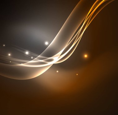 Enerji hatları, karanlıkta parlayan dalgalar vektör arka plan