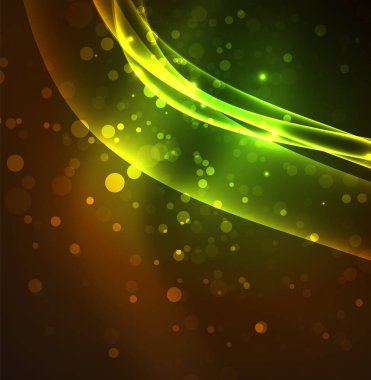 Enerji hatları, karanlıkta parlayan dalgalar vektör arka plan