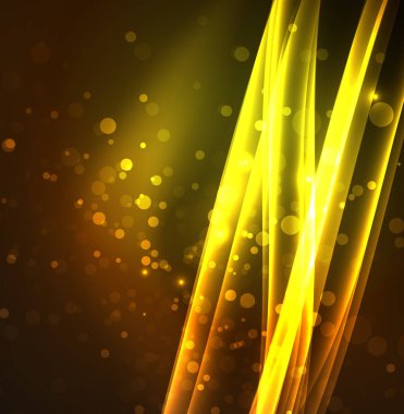 Enerji hatları, karanlıkta parlayan dalgalar vektör arka plan