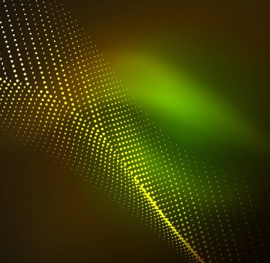 parlayan parçacıkların 3D ışıklı dalga