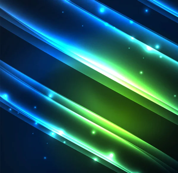 Enerji hatları, karanlıkta parlayan dalgalar vektör arka plan