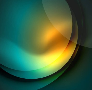 Dijital illüstrasyon, parlayan dalgalar ve daireler