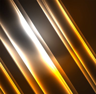 Enerji hatları, karanlıkta parlayan dalgalar vektör arka plan