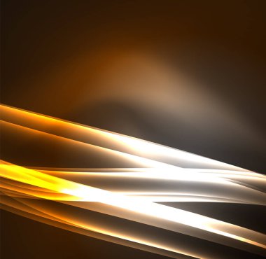 Enerji hatları, karanlıkta parlayan dalgalar vektör arka plan