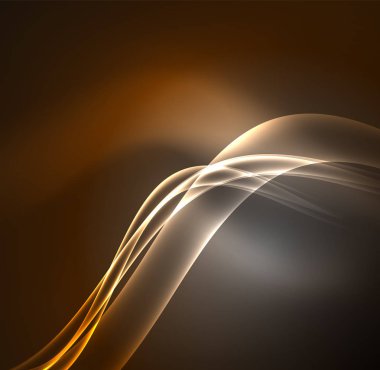 Enerji hatları, karanlıkta parlayan dalgalar vektör arka plan