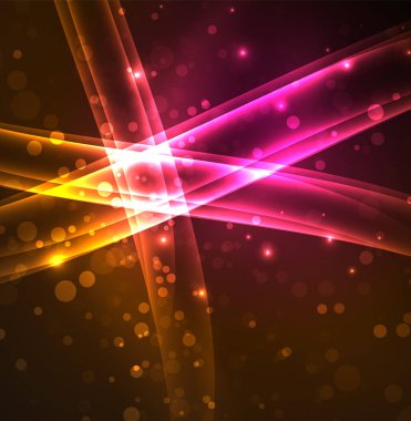 Enerji hatları, karanlıkta parlayan dalgalar vektör arka plan