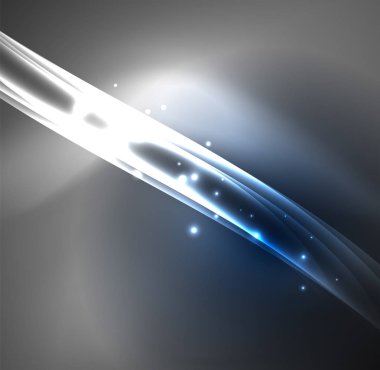 Enerji hatları, karanlıkta parlayan dalgalar vektör arka plan