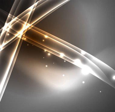 Enerji hatları, karanlıkta parlayan dalgalar vektör arka plan