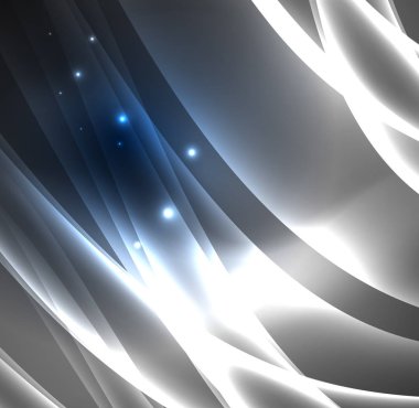 Enerji hatları, karanlıkta parlayan dalgalar vektör arka plan