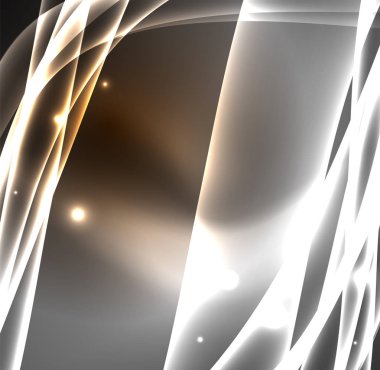 Enerji hatları, karanlıkta parlayan dalgalar vektör arka plan