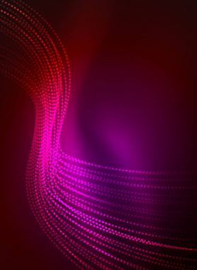 Parçacıklar koyu renk arka plan üzerinde oluşturulan parlayan dalga