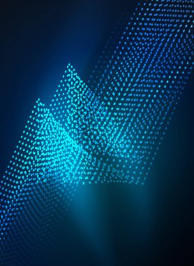 Parçacıklar koyu renk arka plan üzerinde oluşturulan parlayan dalga