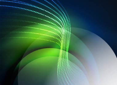 Parçacıklar koyu renk arka plan üzerinde oluşturulan parlayan dalga