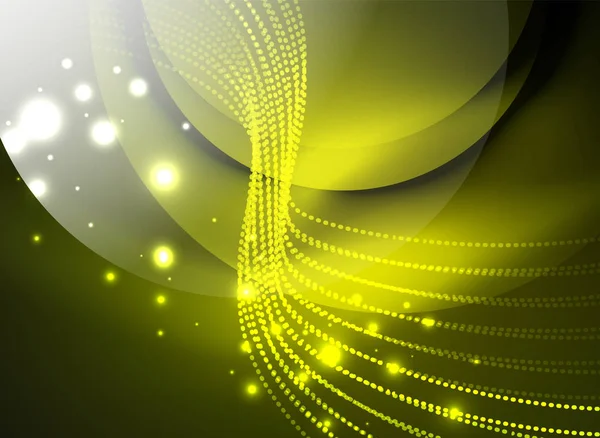 Parçacıklar koyu renk arka plan üzerinde oluşturulan parlayan dalga