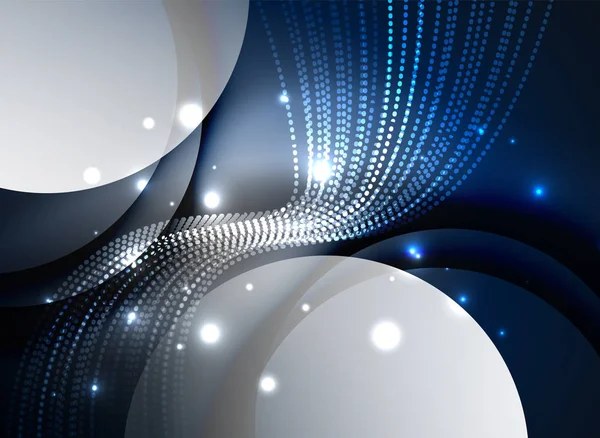 Parçacıklar koyu renk arka plan üzerinde oluşturulan parlayan dalga