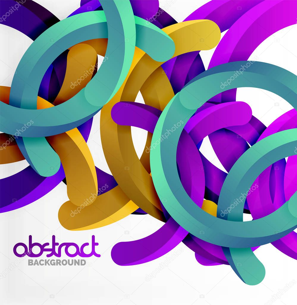 Modern 3d geometrical style background, arch circular lines