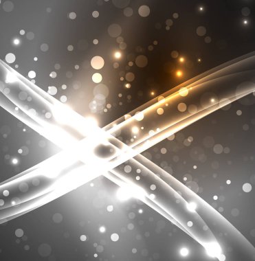 Enerji hatları, karanlıkta parlayan dalgalar vektör arka plan