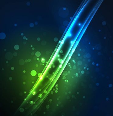 Enerji hatları, karanlıkta parlayan dalgalar vektör arka plan