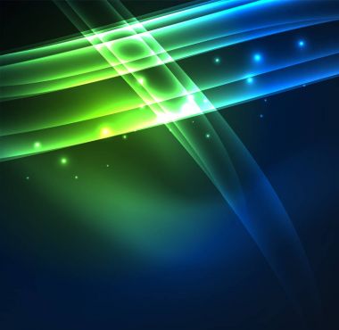 Enerji hatları, karanlıkta parlayan dalgalar vektör arka plan