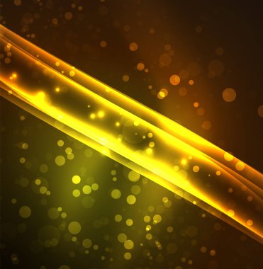 Enerji hatları, karanlıkta parlayan dalgalar vektör arka plan