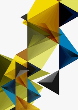 Üçgen düşük Poli vektör a4 boyutu geometrik soyut şablonu