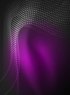 Parçacıklar koyu renk arka plan üzerinde oluşturulan parlayan dalga