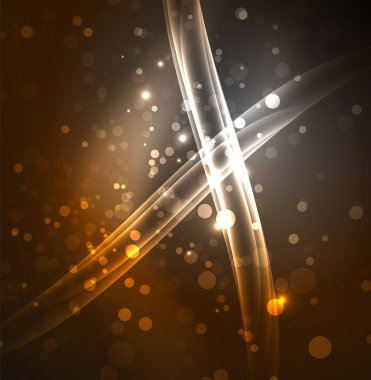 Enerji hatları, karanlıkta parlayan dalgalar vektör arka plan