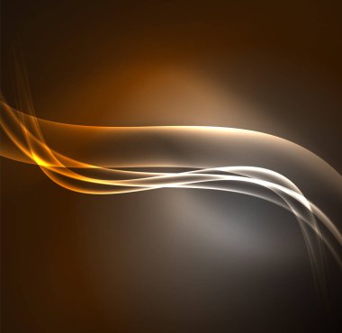 Enerji hatları, karanlıkta parlayan dalgalar vektör arka plan