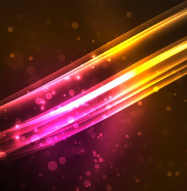 Enerji hatları, karanlıkta parlayan dalgalar vektör arka plan