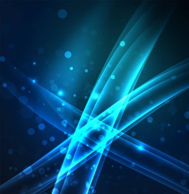 Enerji hatları, karanlıkta parlayan dalgalar vektör arka plan