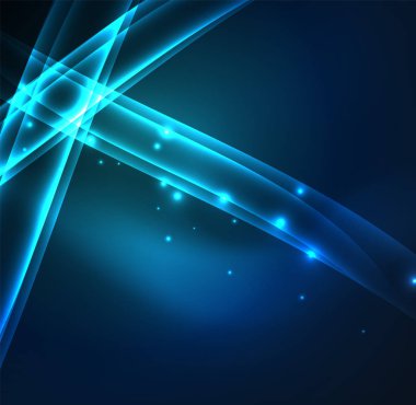 Enerji hatları, karanlıkta parlayan dalgalar vektör arka plan