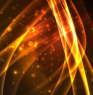 Enerji hatları, karanlıkta parlayan dalgalar vektör arka plan