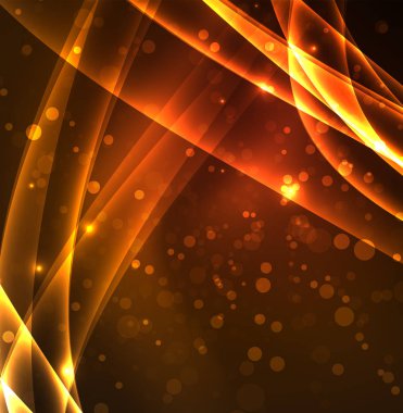 Enerji hatları, karanlıkta parlayan dalgalar vektör arka plan