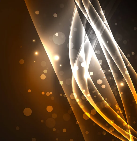 Enerji hatları, karanlıkta parlayan dalgalar vektör arka plan