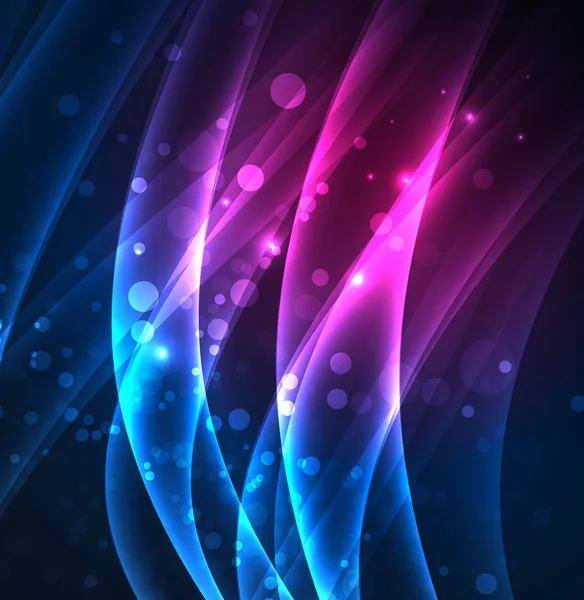 Enerji hatları, karanlıkta parlayan dalgalar vektör arka plan