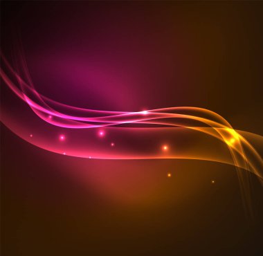 Enerji hatları, karanlıkta parlayan dalgalar vektör arka plan