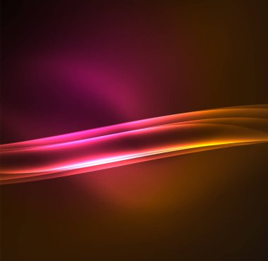 Enerji hatları, karanlıkta parlayan dalgalar vektör arka plan